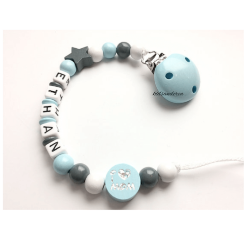 Attache-tetine-Ethan-love-mom bleu