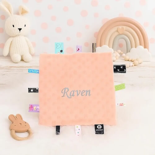 Doudou plat personnalisé fille doudou étiquette naissance personnalisé