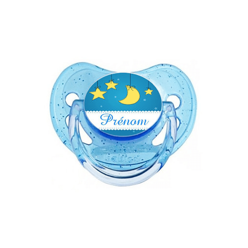 Tetine personnalisée nuit 1 Sucette personnalisée bleue nuit physiologique