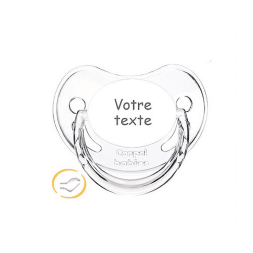 tétine personnalisé bébé blanc transparent physiologique silicone