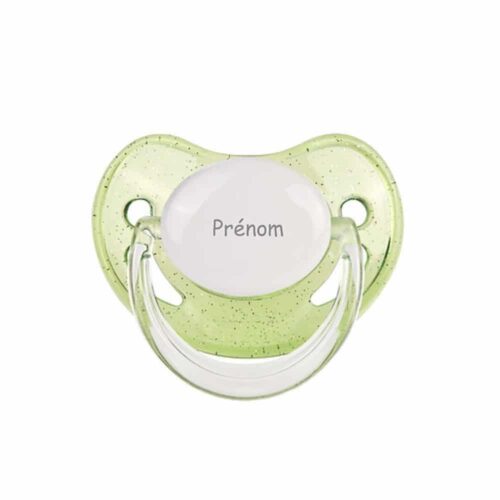 tétine personnalisé bébé verte physiologique silicone