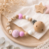 Attache tétine bois silicone Lucie