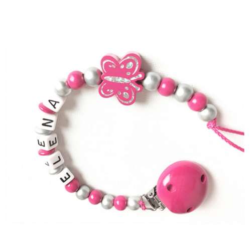 attache-tetine-papillon argent