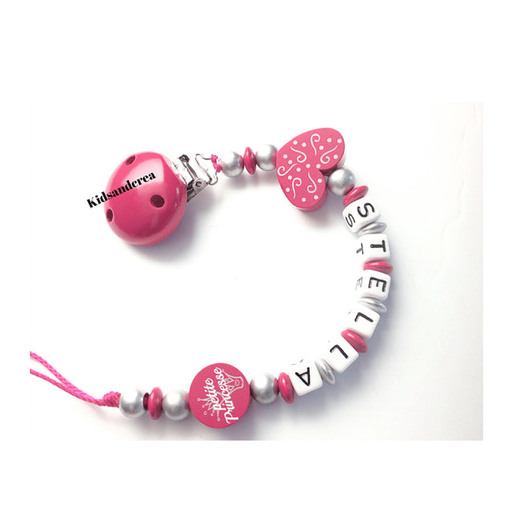 Attache tétine petite princesse argent 90 1 attache-tetine-petite-princesse-argent