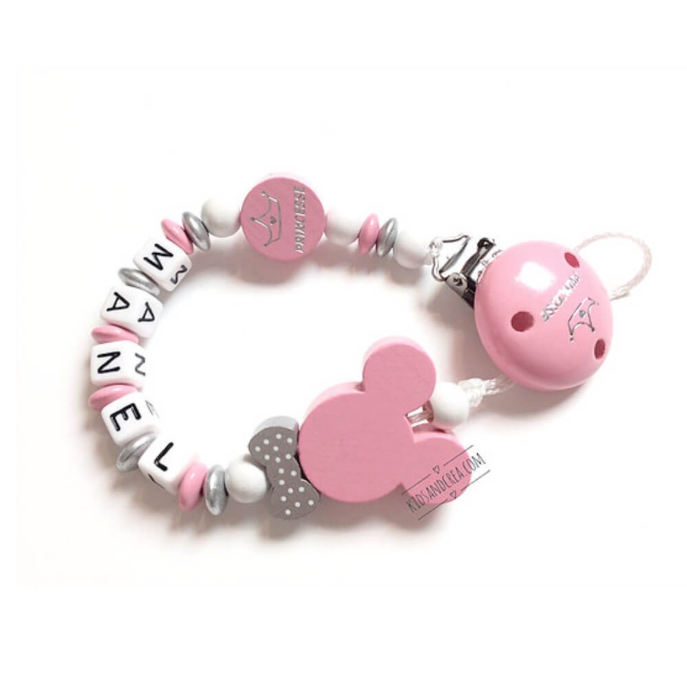 Attache tutute princesse rose bebe 1 attache tutute princesse rose bébé motif disney en bois à personnasaliser motif minnie