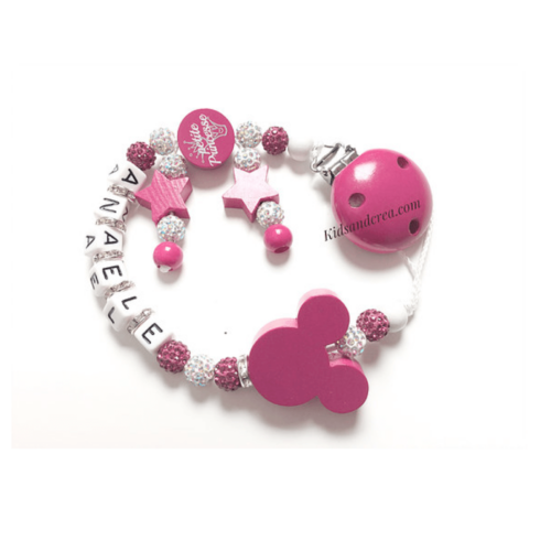 attache tétine strass