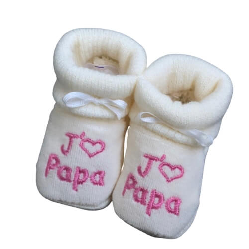 chausson-bebe-naissance-lainage papa rose