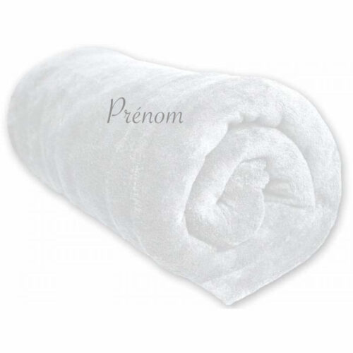 couvertue-bebe-personnalisee douce blanche