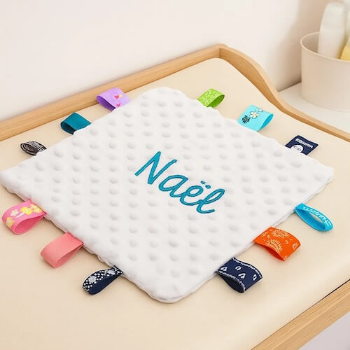 Doudou personnalisé mixte brodé gris