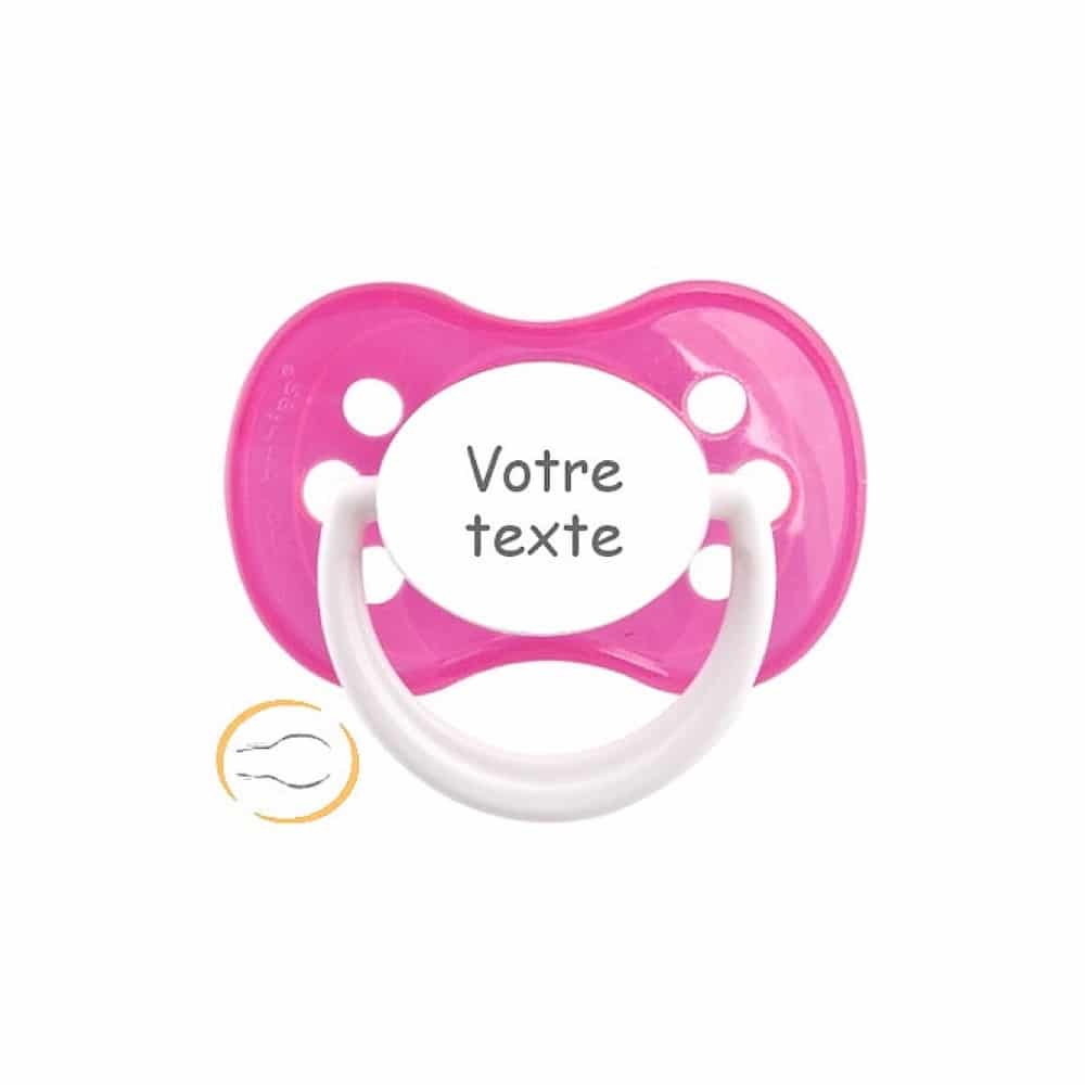Sucette personnalisee anatomique fuchsia 1 tétine personnalisée anatomique rose