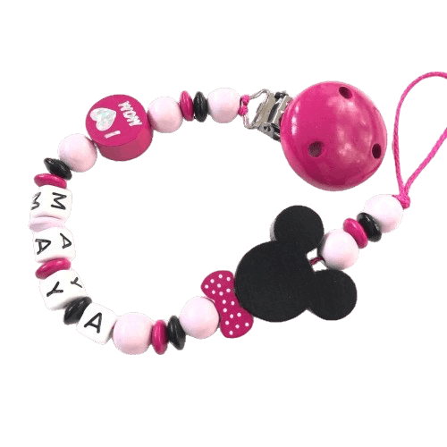 attache_tetine_personnalisee_minnie_bois