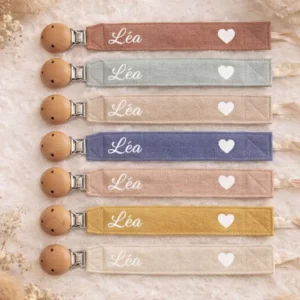 attache tétine tissu double gaze de coton différents coloris disponible dès la naissance