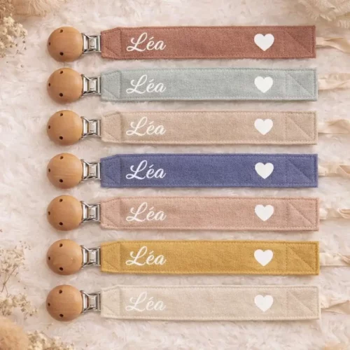 attache tétine tissu double gaze de coton différents coloris disponible dès la naissance