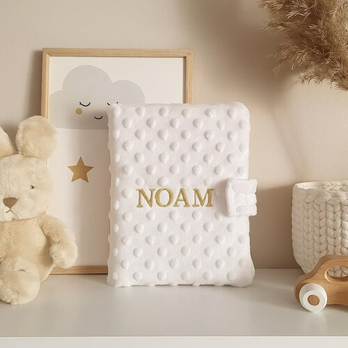 Protège carnet de santé personnalisé blanc