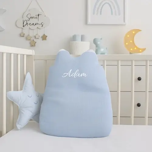 Turbulette personnalisable coton et polaire bleu toi 2 gigoteuse 0-6 mois légère gaze de coton