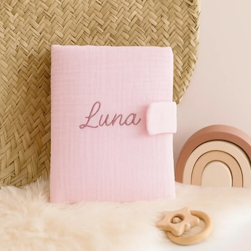 Housse Protège Carnet de Santé Rose protège carnet