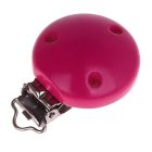Clip attache tétine bois fuchsia Kids and Crea 35 mm