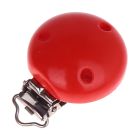 Clip attache tétine bois rouge Kids and Crea 35 mm