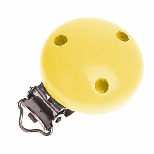 Clip bois 3 trous 35 mm — jaune pale
