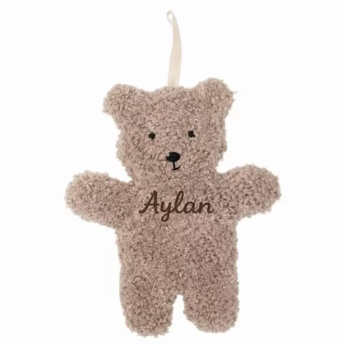 Attache sucette Teddy ourson sherpa beige