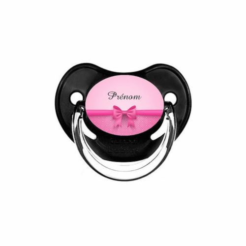 tétine personnalisée noire bébé noeud physiologique