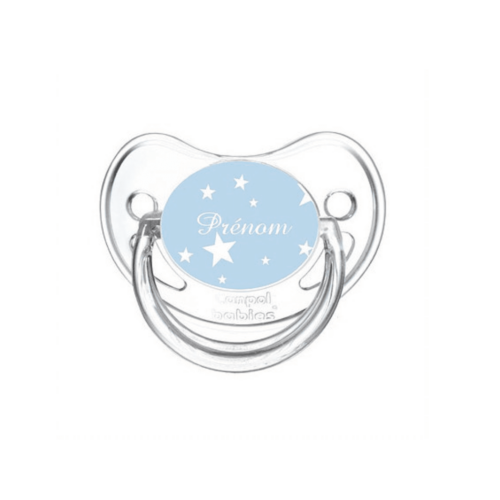 tétine personnalisée bleu layette bébé physiologique