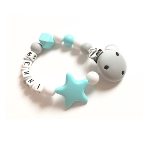 Attache tétine silicone personnalisé etoile Mekki