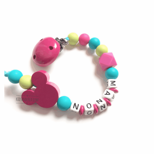 attache tétine silicone prénom au choix fille Manon