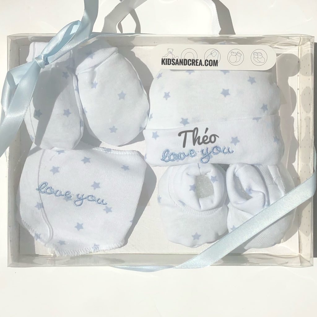 Cadeau Nouveau-né Garçon Fille Coffret Cadeau Naissance Bébé Garçon - 7 Articles Couverture, Peluche, Chaussettes, Panier Panier Nouveau Né