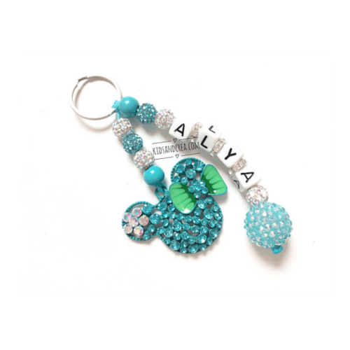 porte clés strass pour femme texte gravé au choix Alya