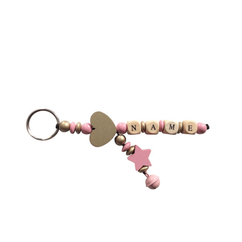 porte cles simple or rose