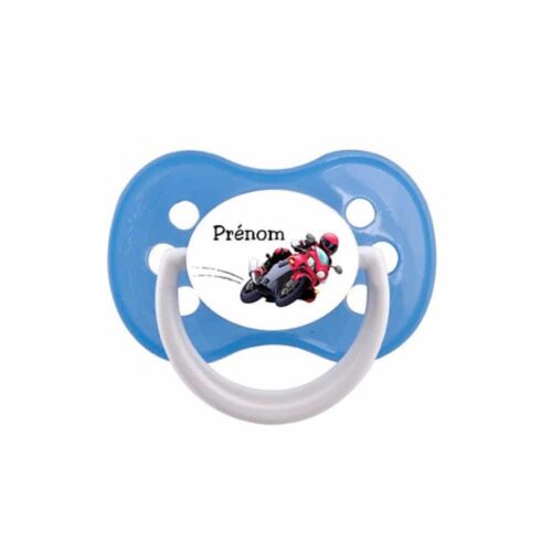 tétine personnalisée dessin moto forme anatomique