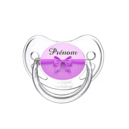 tétine personnalisée dessin noeud violet